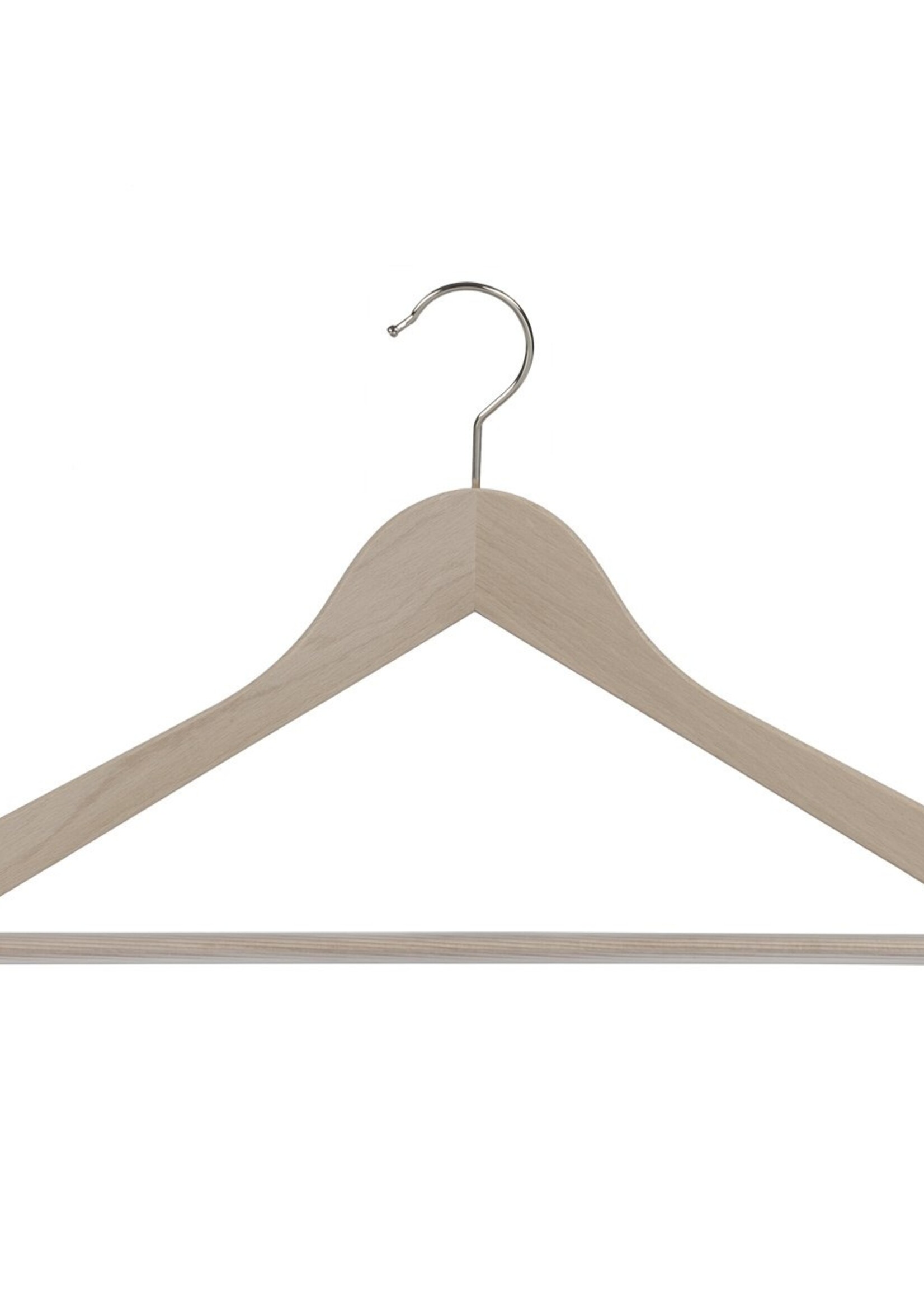 Cintre blouse / chemise (galbé) bois hêtre brut avec encoches et barre antidérapante