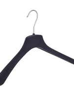 Cintre veste / costume (galbé) plastique velours noir avec épaules larges