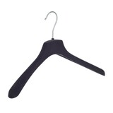 Cintre veste / costume (galbé) plastique velours noir avec épaules larges Cintre veste / costume (galbé) plastique velours noir avec épaules larges