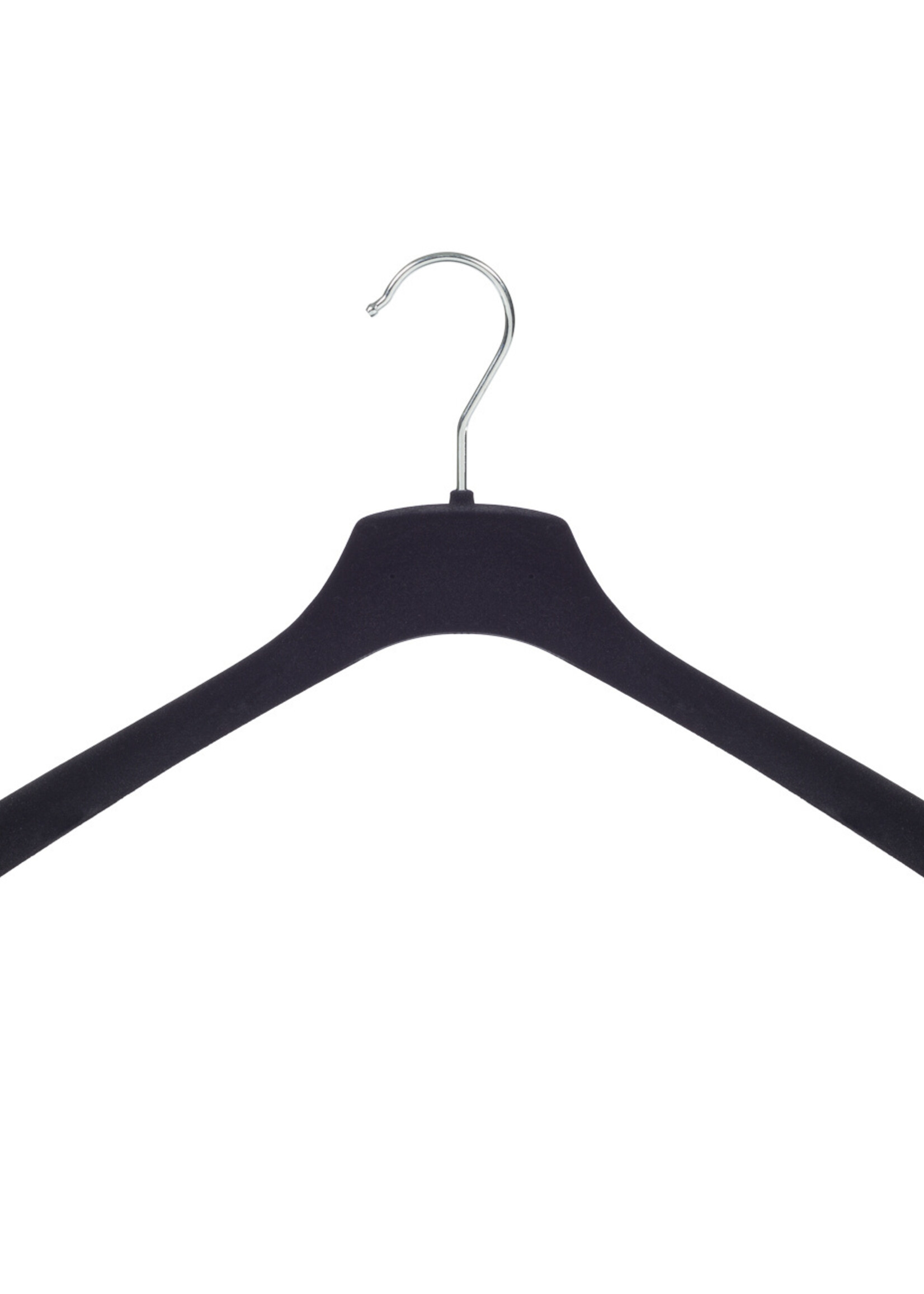 Cintre veste / costume (galbé) plastique velours noir avec épaules larges