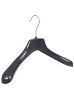 Cintre veste / costume (galbé) plastique noir avec épaules larges