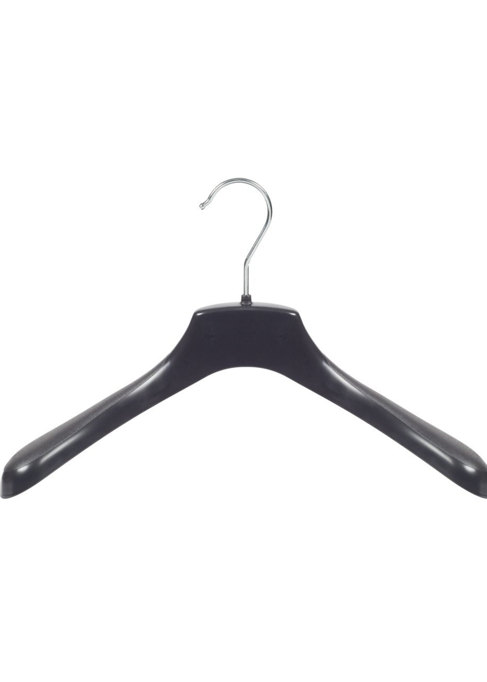 Cintre veste / costume (galbé) plastique noir avec épaules larges