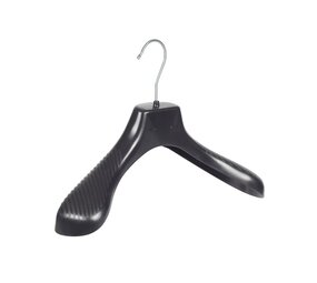 Cintre veste / costume (galbé) plastique noir avec épaules larges Cintre veste / costume (galbé) plastique noir avec épaules larges