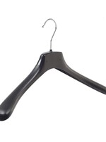 Cintre veste / costume (galbé) plastique noir avec épaules larges