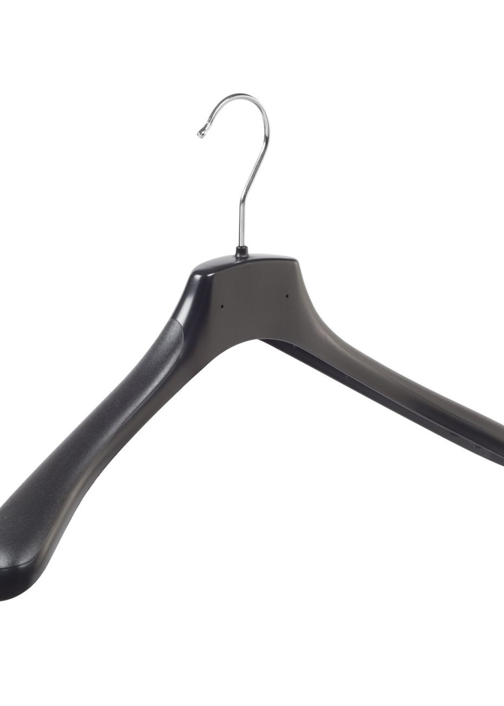 Cintre veste / costume (galbé) plastique noir avec épaules larges