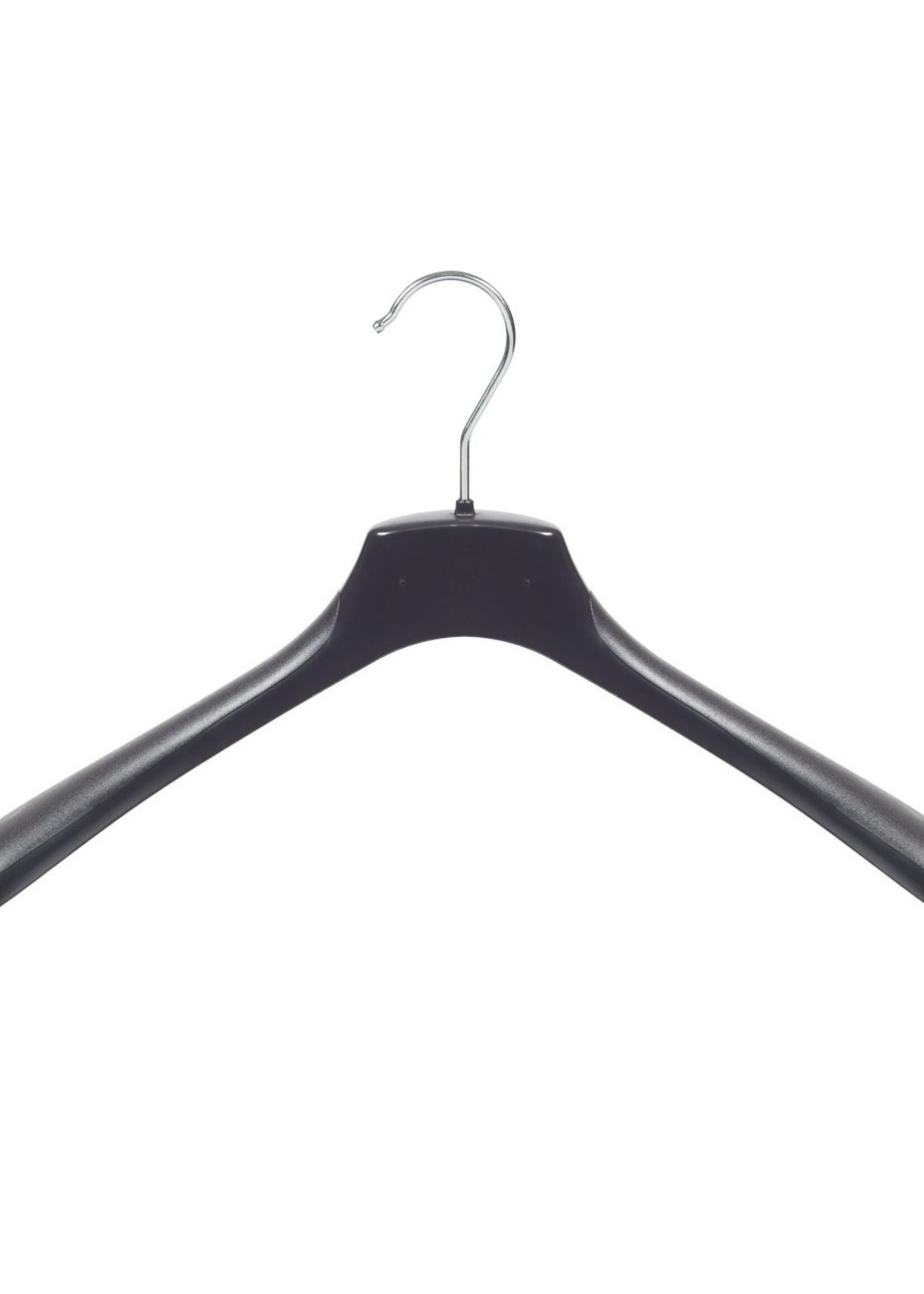 Cintre veste / costume (galbé) plastique noir avec épaules larges