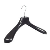 Cintre veste / costume (galbé) plastique noir avec épaules larges Cintre veste / costume (galbé) plastique noir avec épaules larges