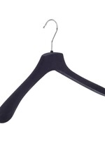 Cintre veste / costume (galbé) plastique velours noir avec épaules larges