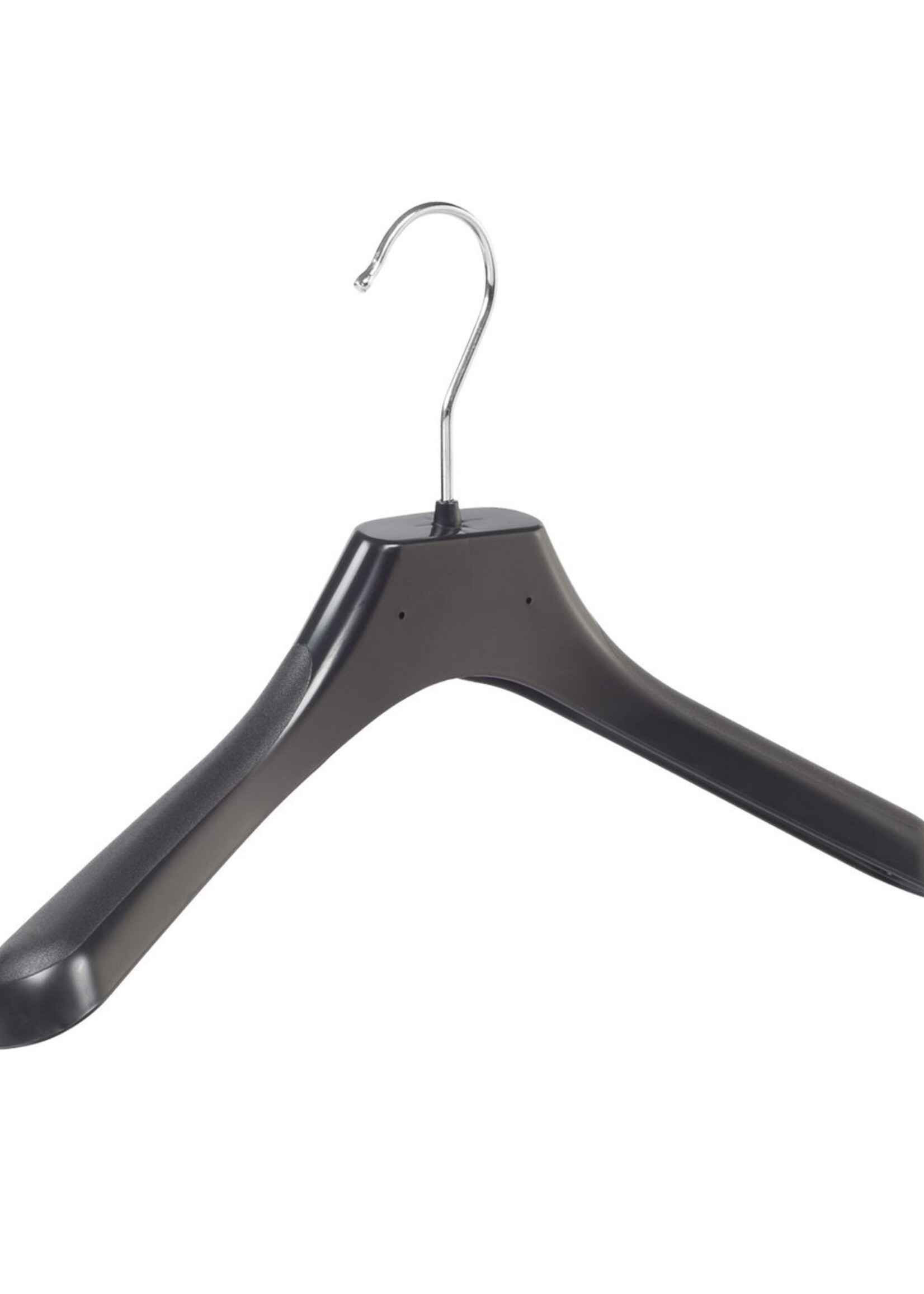 Cintre veste / costume (galbé) plastique noir avec épaules larges