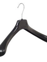 Cintre veste / costume (galbé) plastique noir avec épaules larges