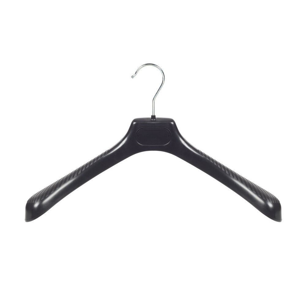 Cintre veste / costume (galbé) plastique noir avec épaules larges Cintre veste / costume (galbé) plastique noir avec épaules larges