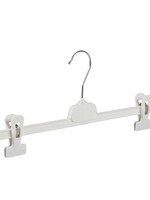 Cintre jupe / pantalon plastique blanc avec pinces antidérapantes