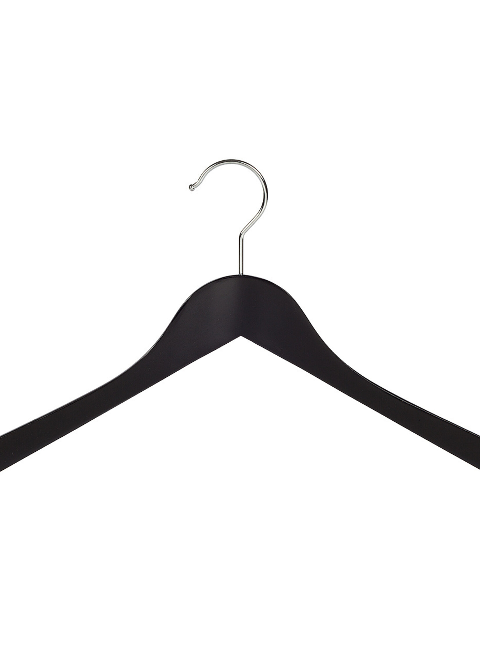 Cintre blouse / chemise (galbé) bois hêtre laqué noir avec encoches