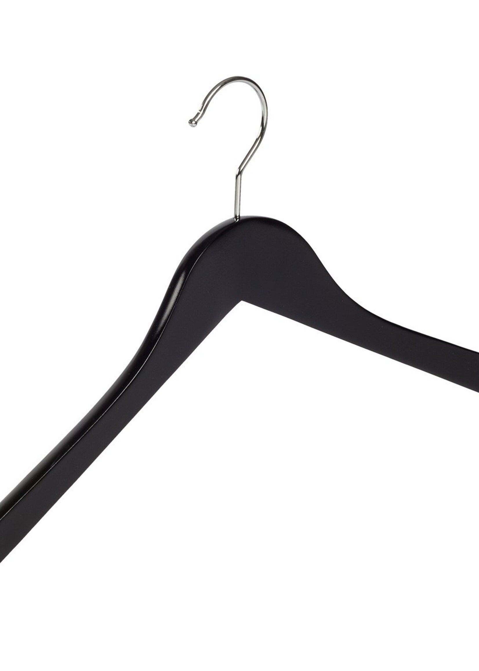 Cintre blouse / chemise (galbé) bois hêtre laqué noir