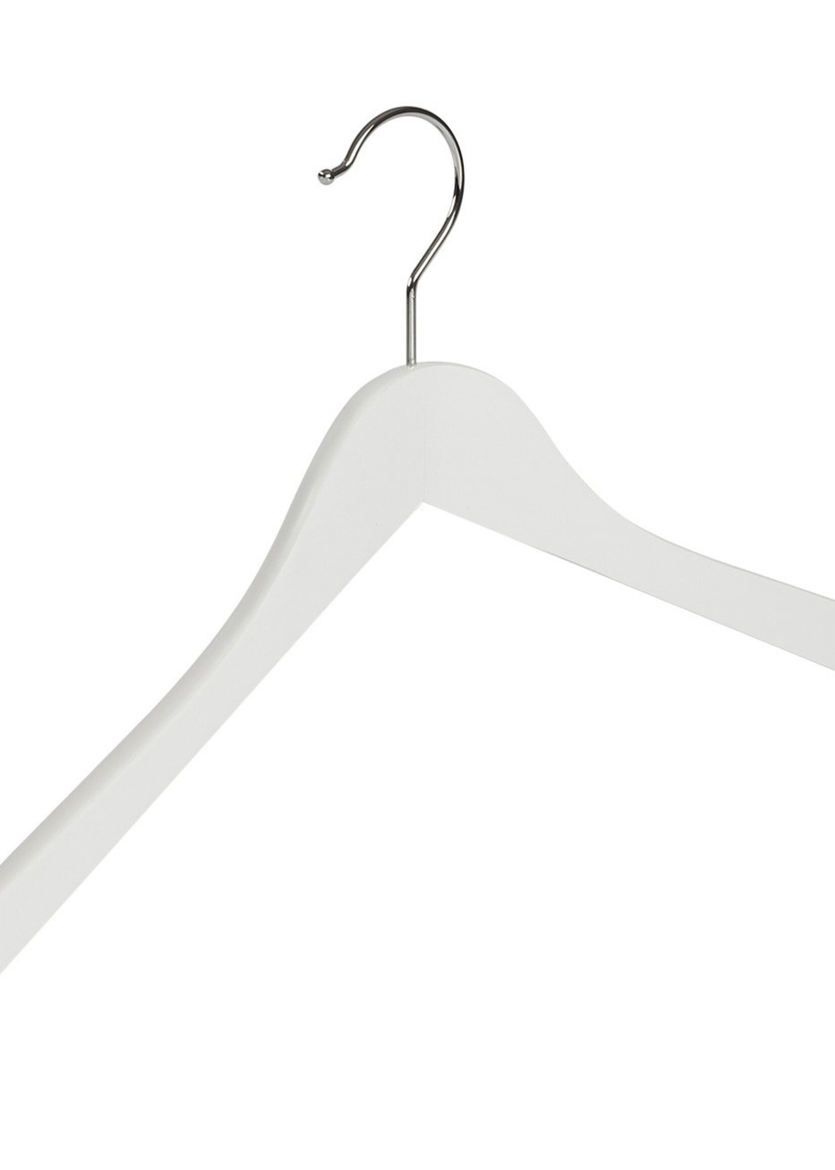 Cintre blouse / chemise (galbé) bois hêtre laqué blanc avec encoches