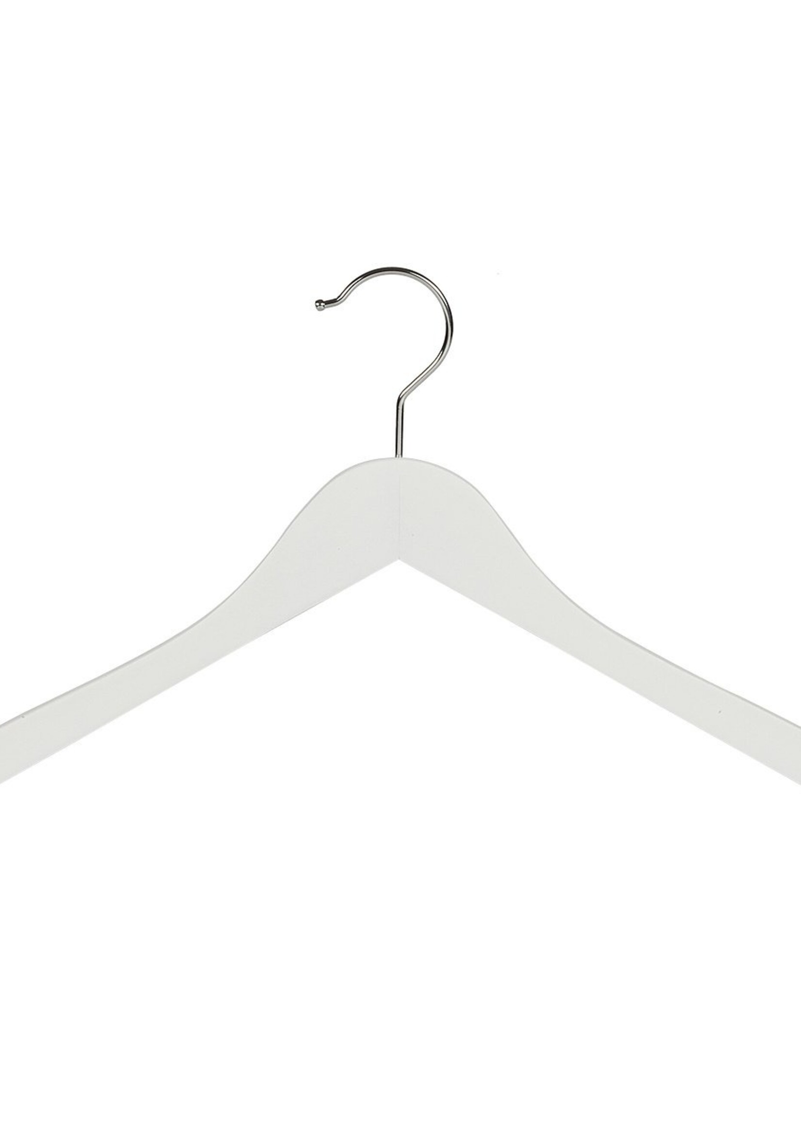 Cintre blouse / chemise (galbé) bois hêtre laqué blanc avec encoches