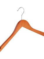 Cintre blouse / chemise (galbé) bois hêtre teinté cerisier avec encoches