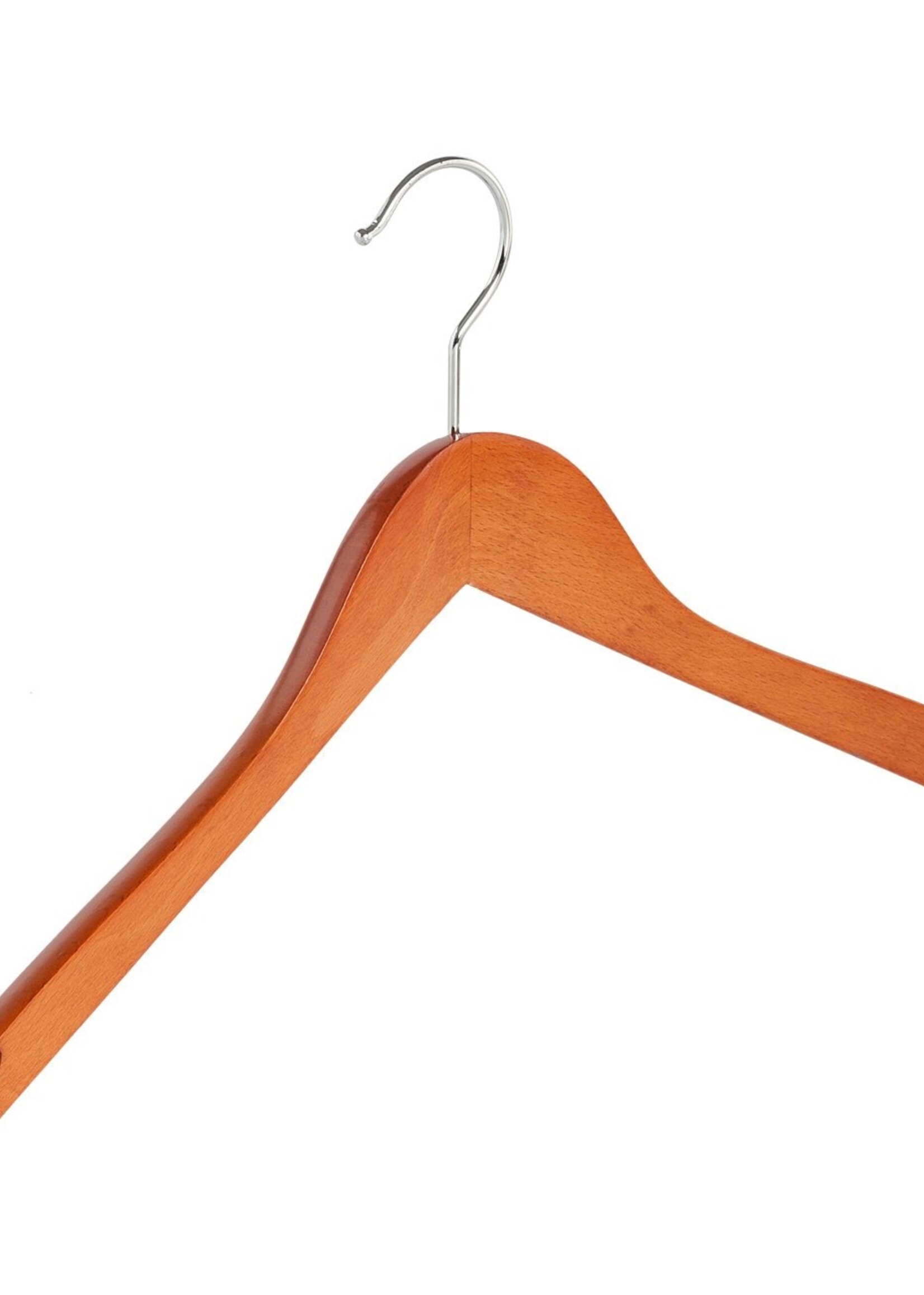 Cintre blouse / chemise (galbé) bois hêtre teinté cerisier avec encoches