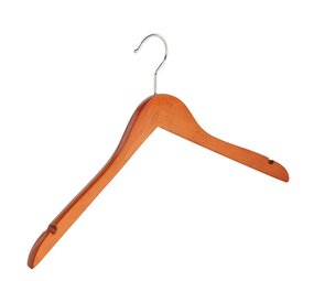 Cintre blouse / chemise (galbé) bois hêtre teinté cerisier avec encoches Cintre blouse / chemise (galbé) bois hêtre teinté cerisier avec encoches