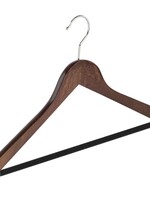 Cintre blouse / chemise (galbé) bois hêtre teinté noyer avec barre antidérapant