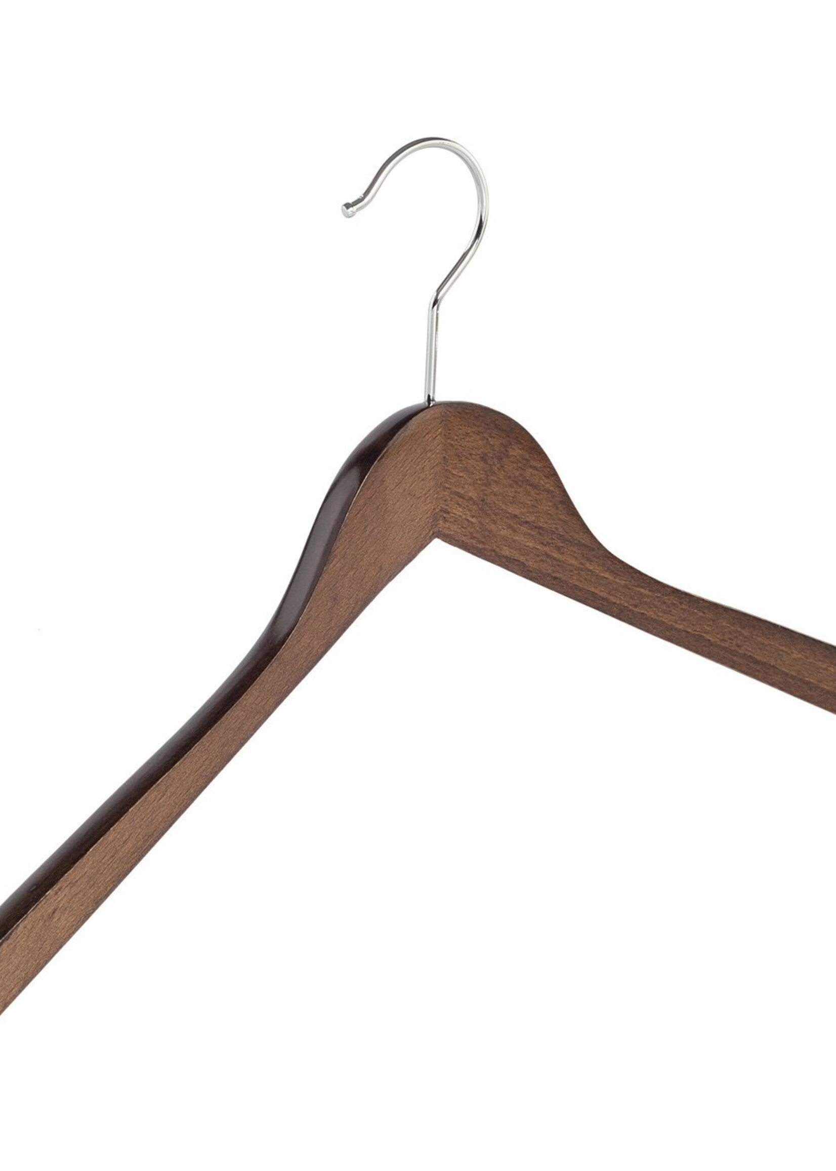 Cintre blouse / chemise (galbé) bois hêtre teinté noyer