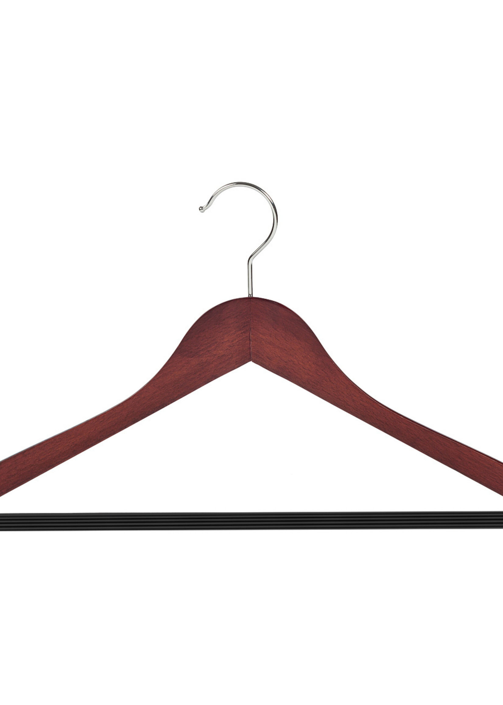 Cintre blouse / chemise (galbé) bois hêtre teinté acajou avec barre antidérapant