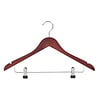LE GÉANT DU CINTRE Cintre blouse / chemise (galbé) bois hêtre teinté acajou avec encoches et pinces antidérapantes LE GÉANT DU CINTRE Cintre blouse / chemise (galbé) bois hêtre teinté acajou avec encoches et pinces antidérapantes