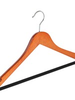 Cintre blouse / chemise (galbé) bois hêtre teinté cerisier avec encoches et barre antidérapant