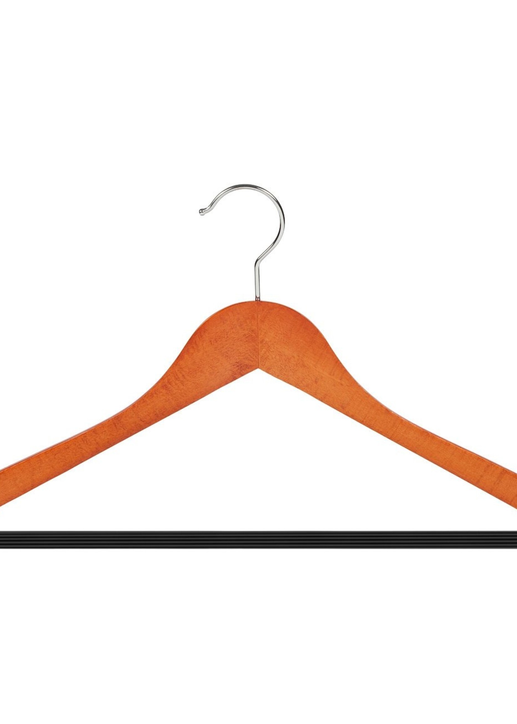 Cintre blouse / chemise (galbé) bois hêtre teinté cerisier avec encoches et barre antidérapant