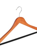 Cintre blouse / chemise (galbé) bois hêtre teinté cerisier avec barre antidérapant