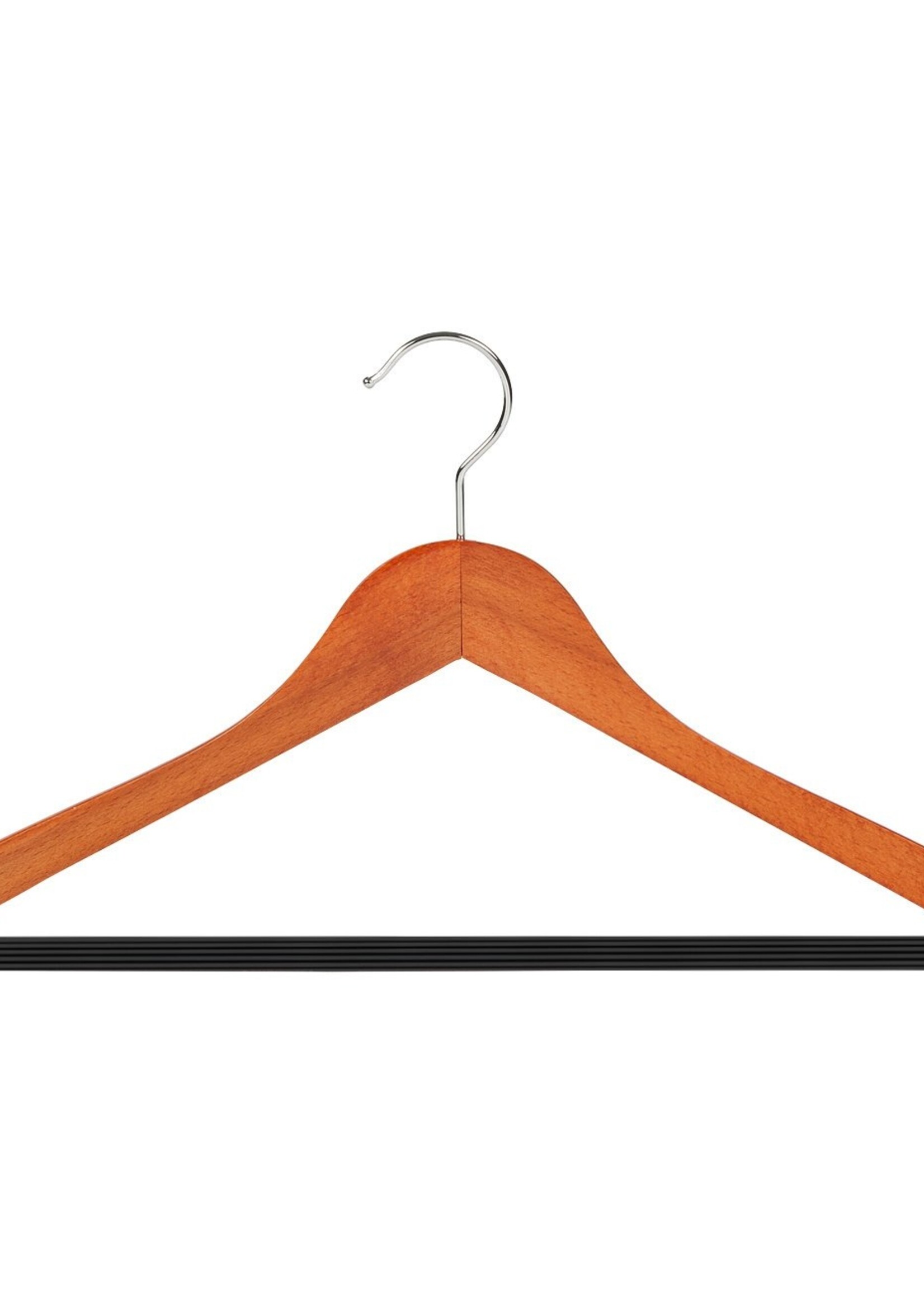 Cintre blouse / chemise (galbé) bois hêtre teinté cerisier avec barre antidérapant