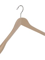 Cintre veste / costume (galbé) bois hêtre verni naturel avec épaules larges