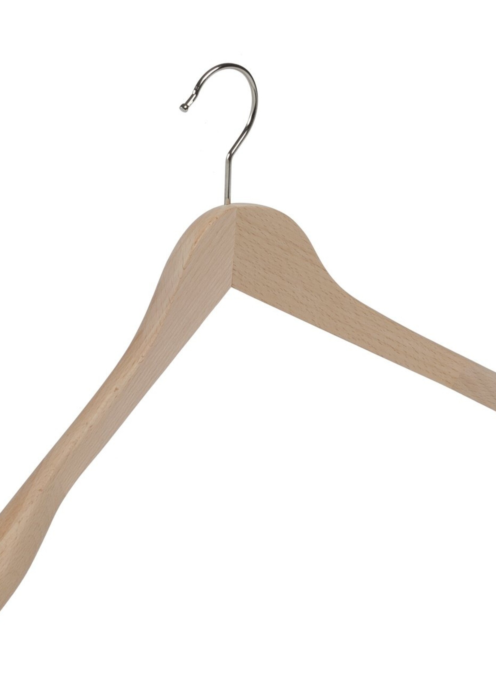 Cintre veste / costume (galbé) bois hêtre verni naturel avec épaules larges