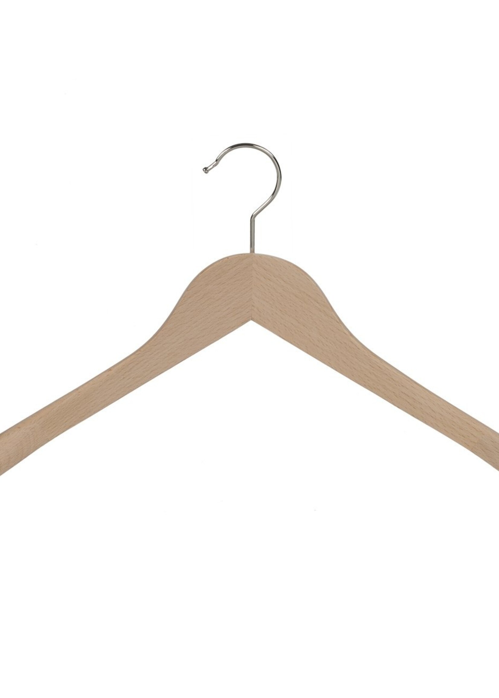 Cintre veste / costume (galbé) bois hêtre verni naturel avec épaules larges