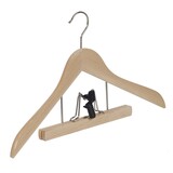 Cintre blouse / chemise (galbé) bois hêtre verni naturel avec clip pantalon Cintre blouse / chemise (galbé) bois hêtre verni naturel avec clip pantalon