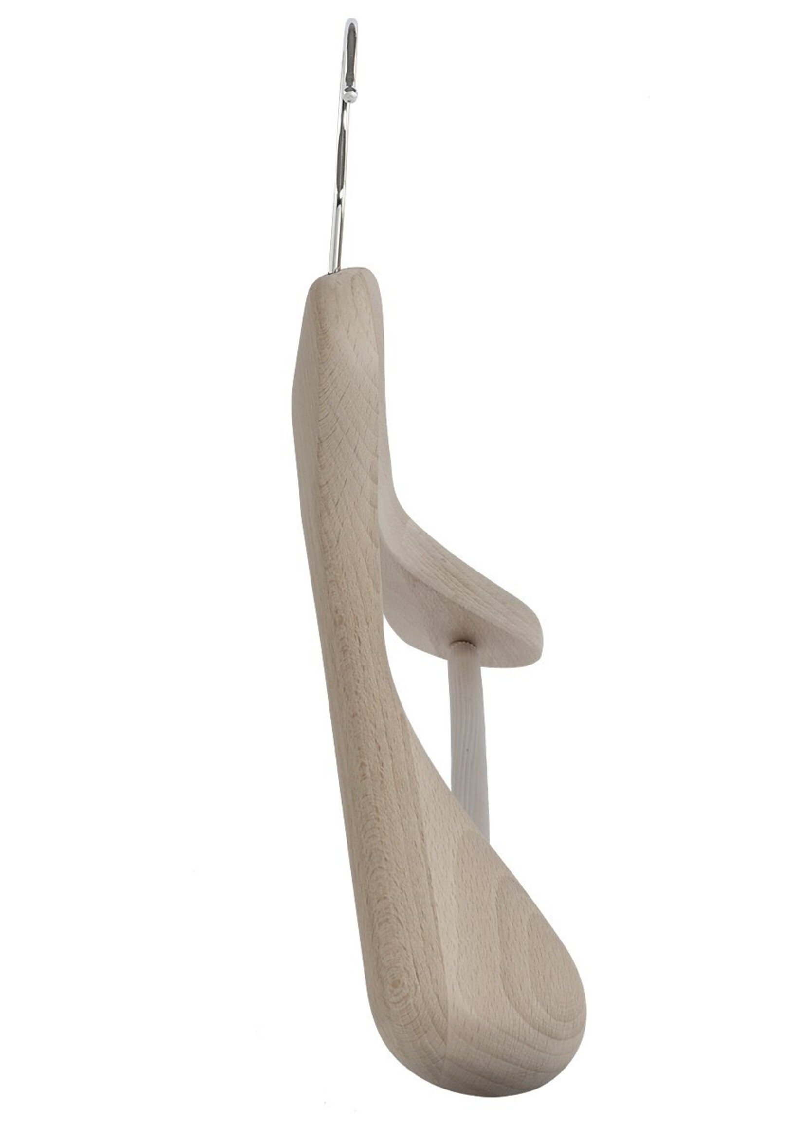 Cintre veste / costume (galbé) bois hêtre brut avec épaules larges et barre antidérapante