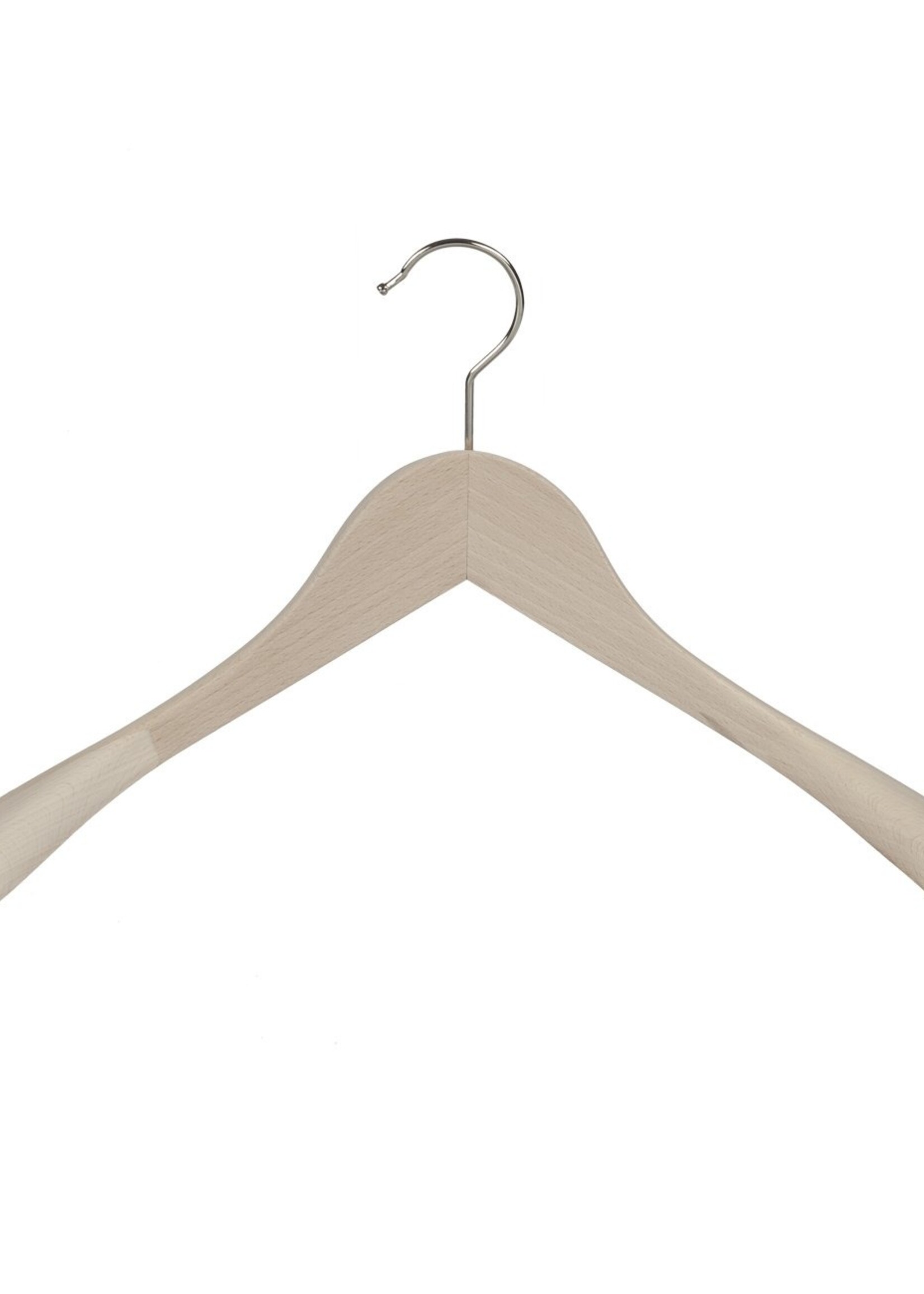 Cintre veste / costume (galbé) bois hêtre brut avec épaules larges