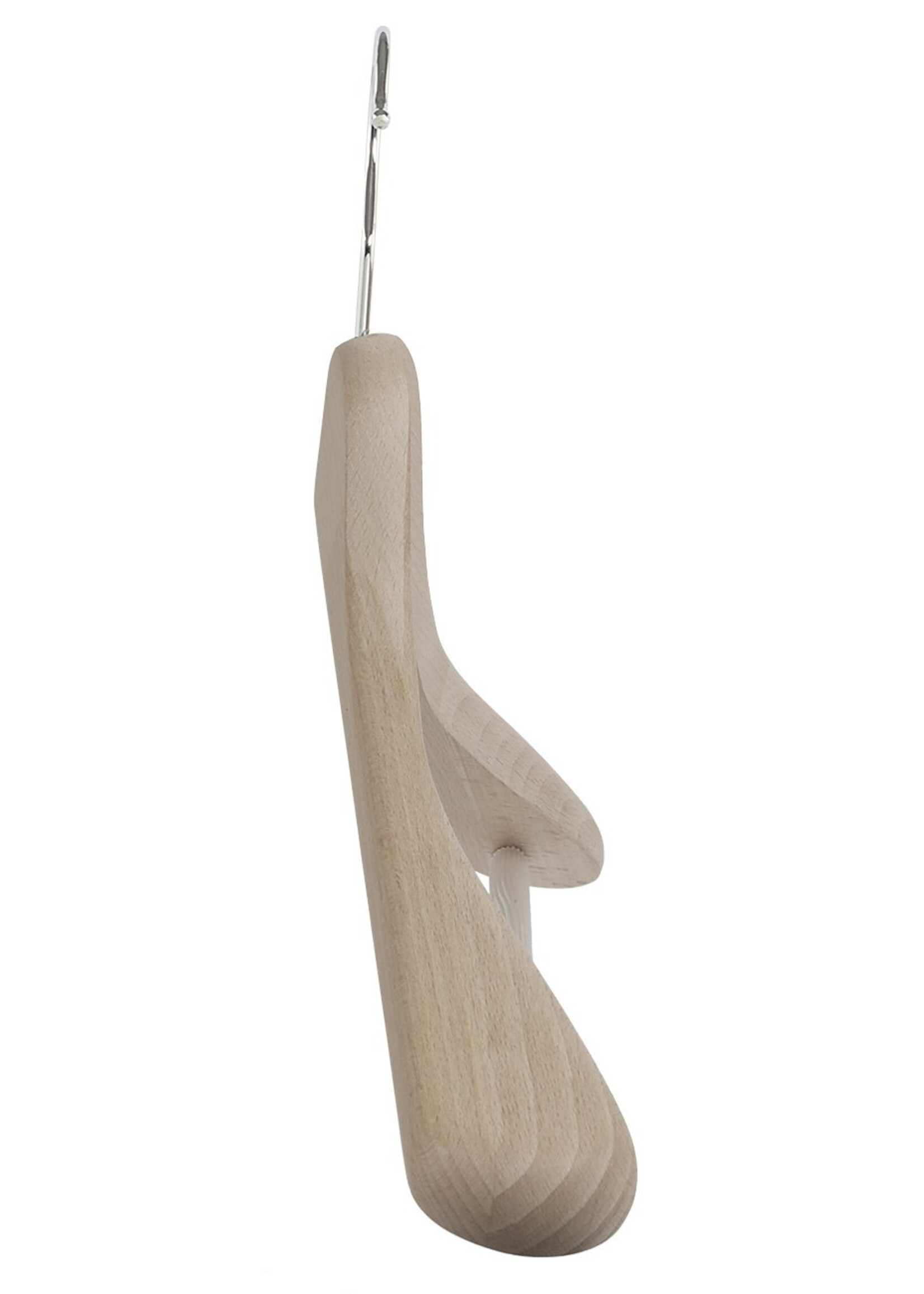 Cintre veste / costume (galbé) bois hêtre brut avec épaules larges et barre antidérapante