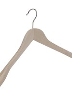 Cintre veste / costume (galbé) bois hêtre brut avec épaules larges