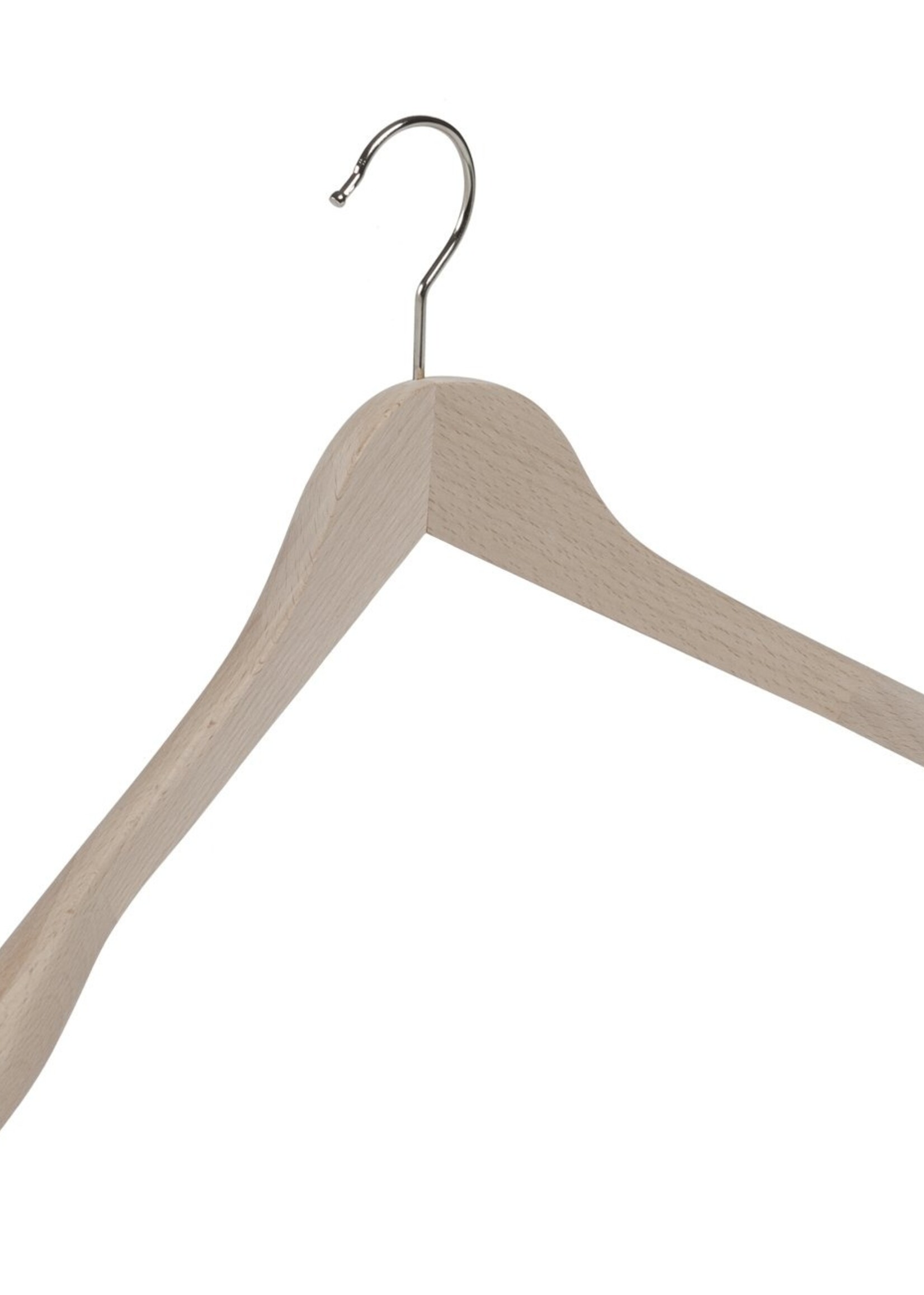 Cintre veste / costume (galbé) bois hêtre brut avec épaules larges