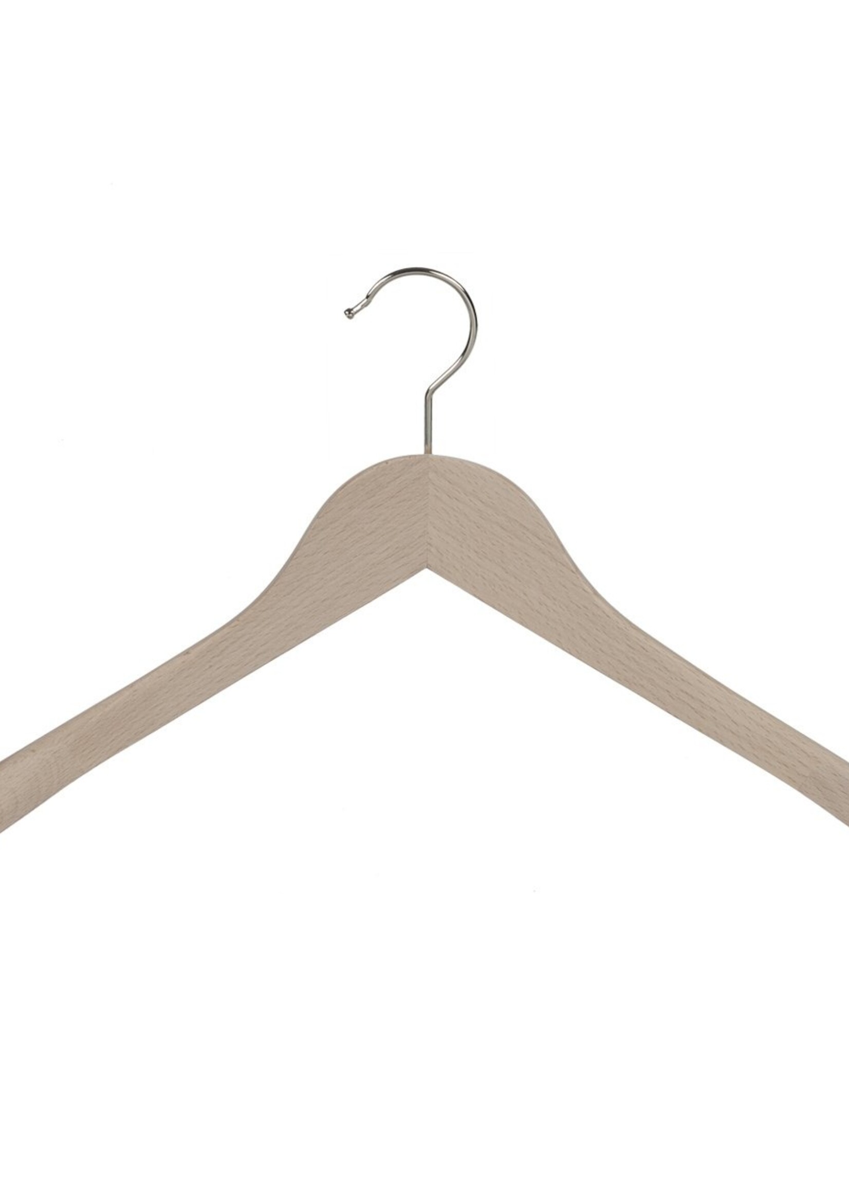 Cintre veste / costume (galbé) bois hêtre brut avec épaules larges