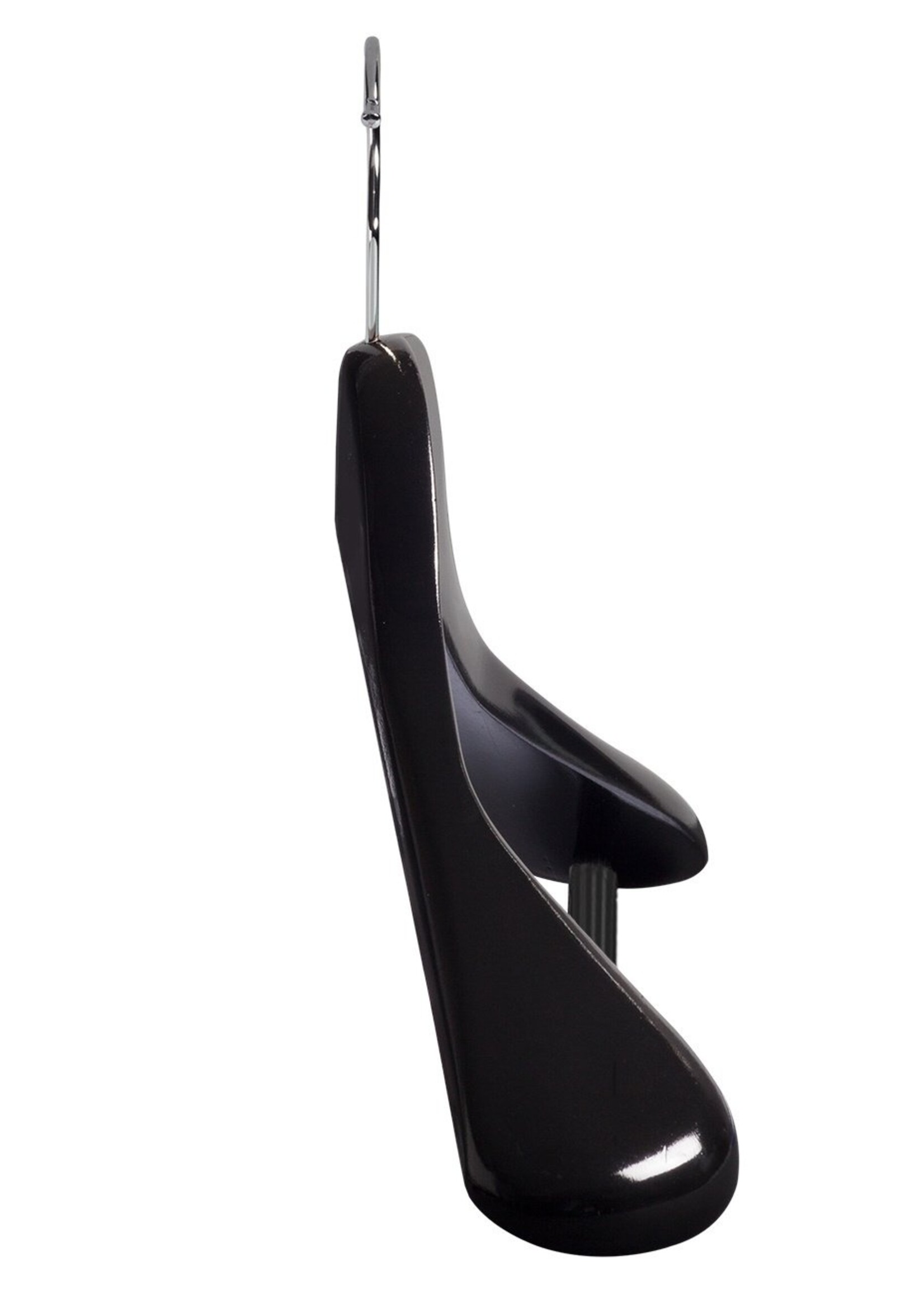 Cintre veste / costume (galbé) bois hêtre laqué noir avec épaules larges et barre antidérapant