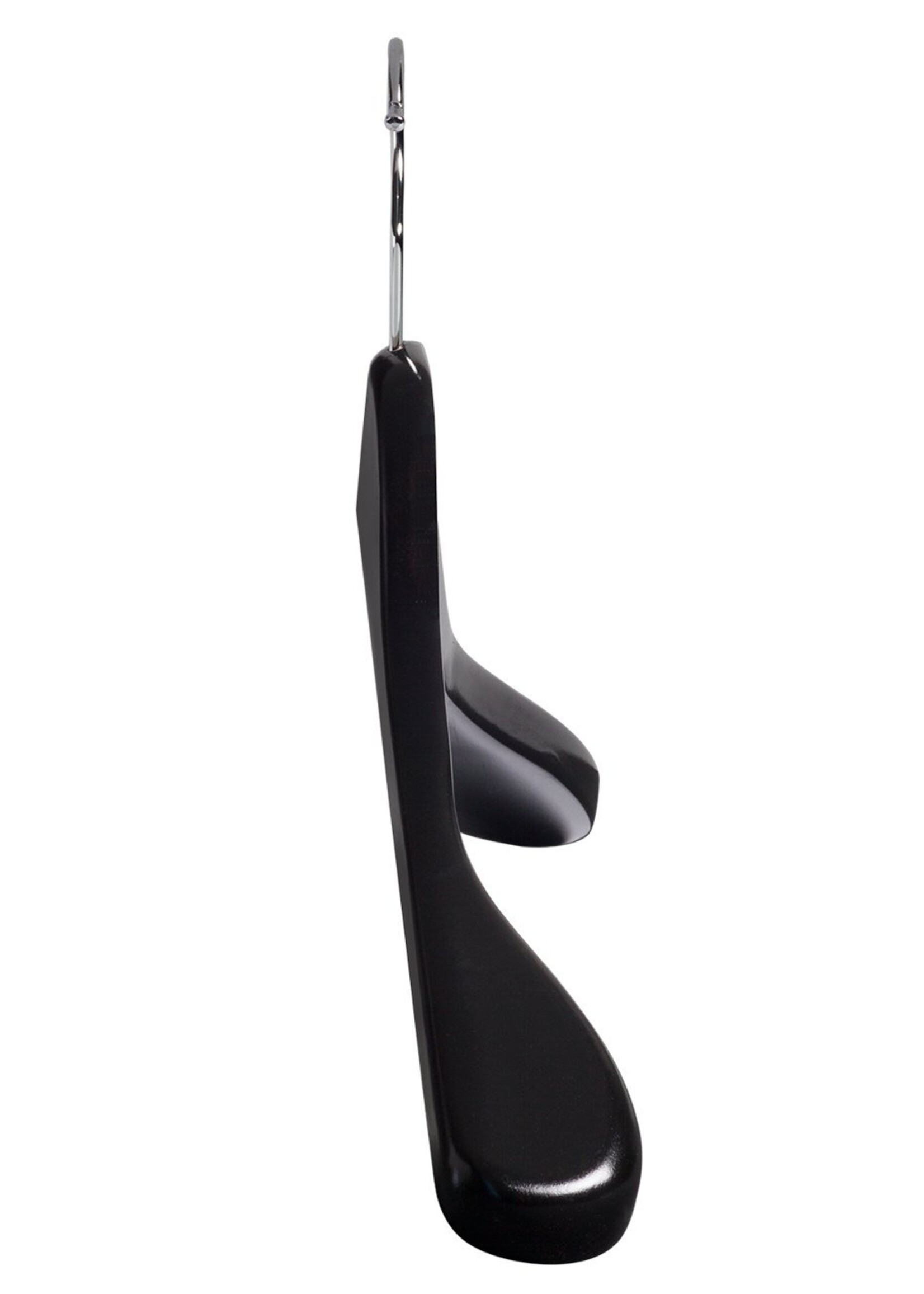 Cintre veste / costume (galbé) bois hêtre laqué noir avec épaules larges