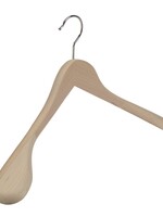 Cintre veste / costume (galbé) bois hêtre verni naturel avec épaules larges