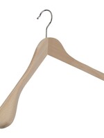 Cintre veste / costume (galbé) bois hêtre verni naturel avec épaules larges