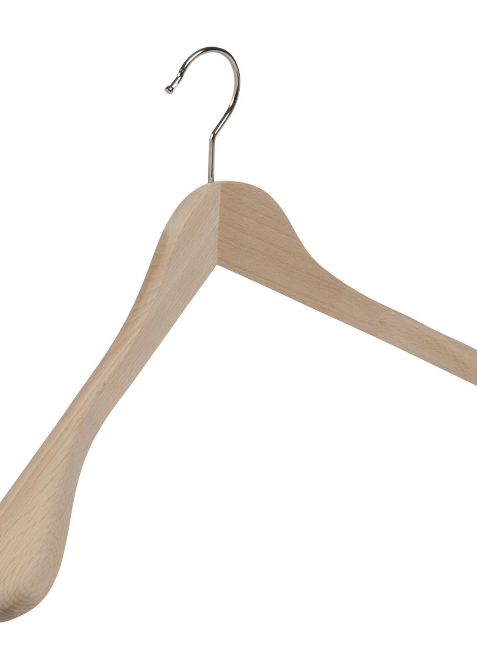 Cintre veste / costume (galbé) bois hêtre verni naturel avec épaules larges