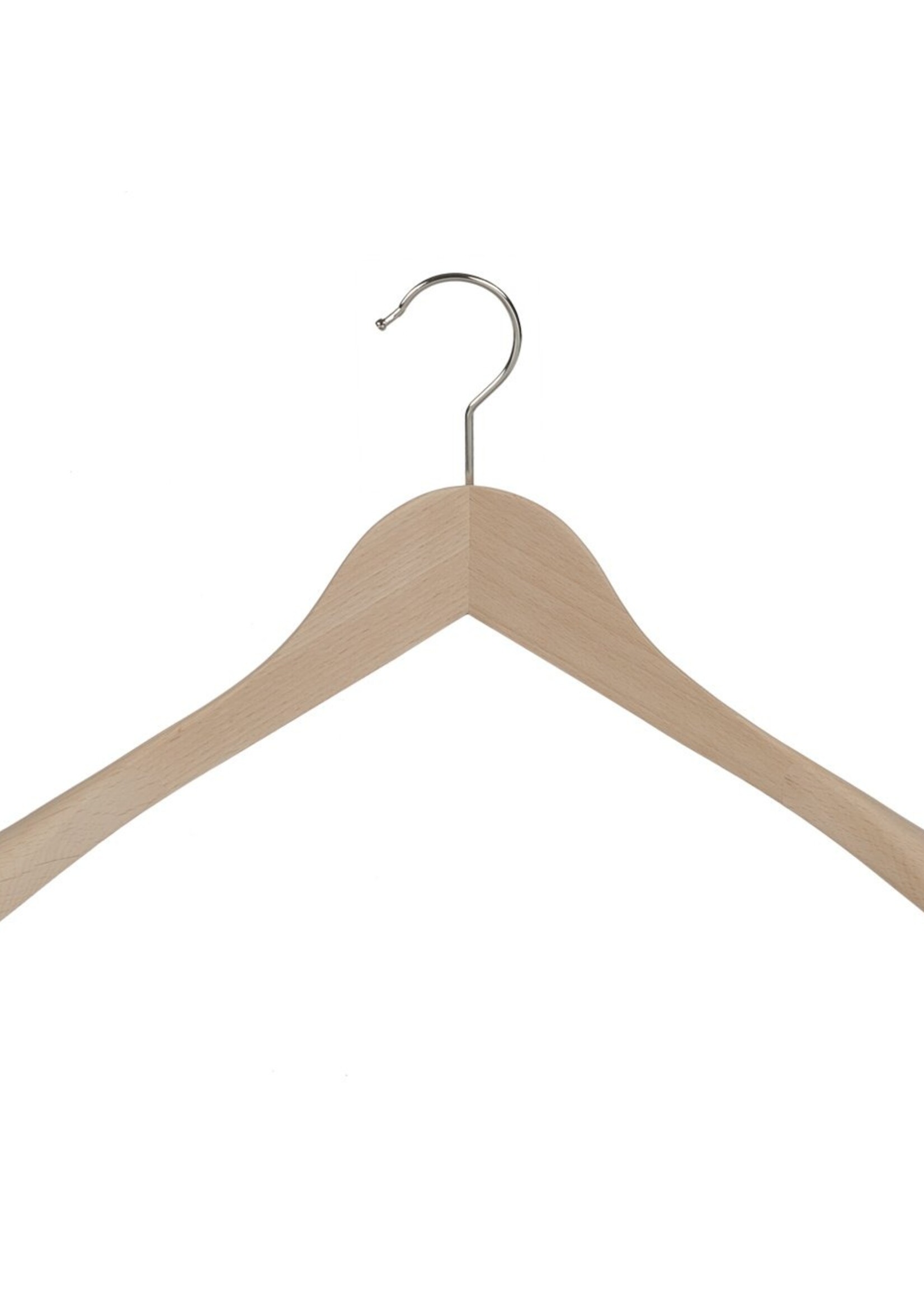 Cintre veste / costume (galbé) bois hêtre verni naturel avec épaules larges