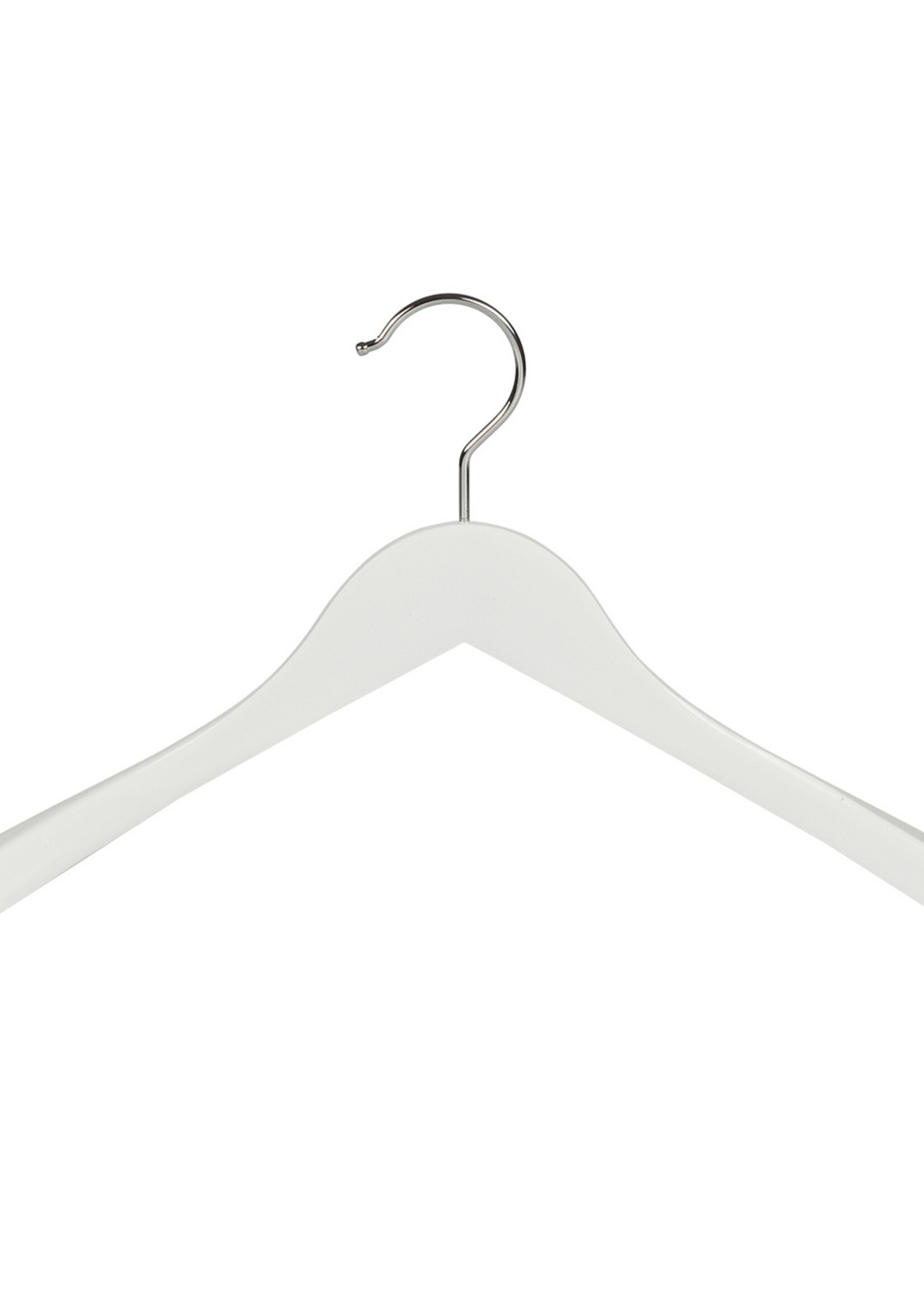 Cintre veste / costume (galbé) bois hêtre laqué blanc avec épaules larges