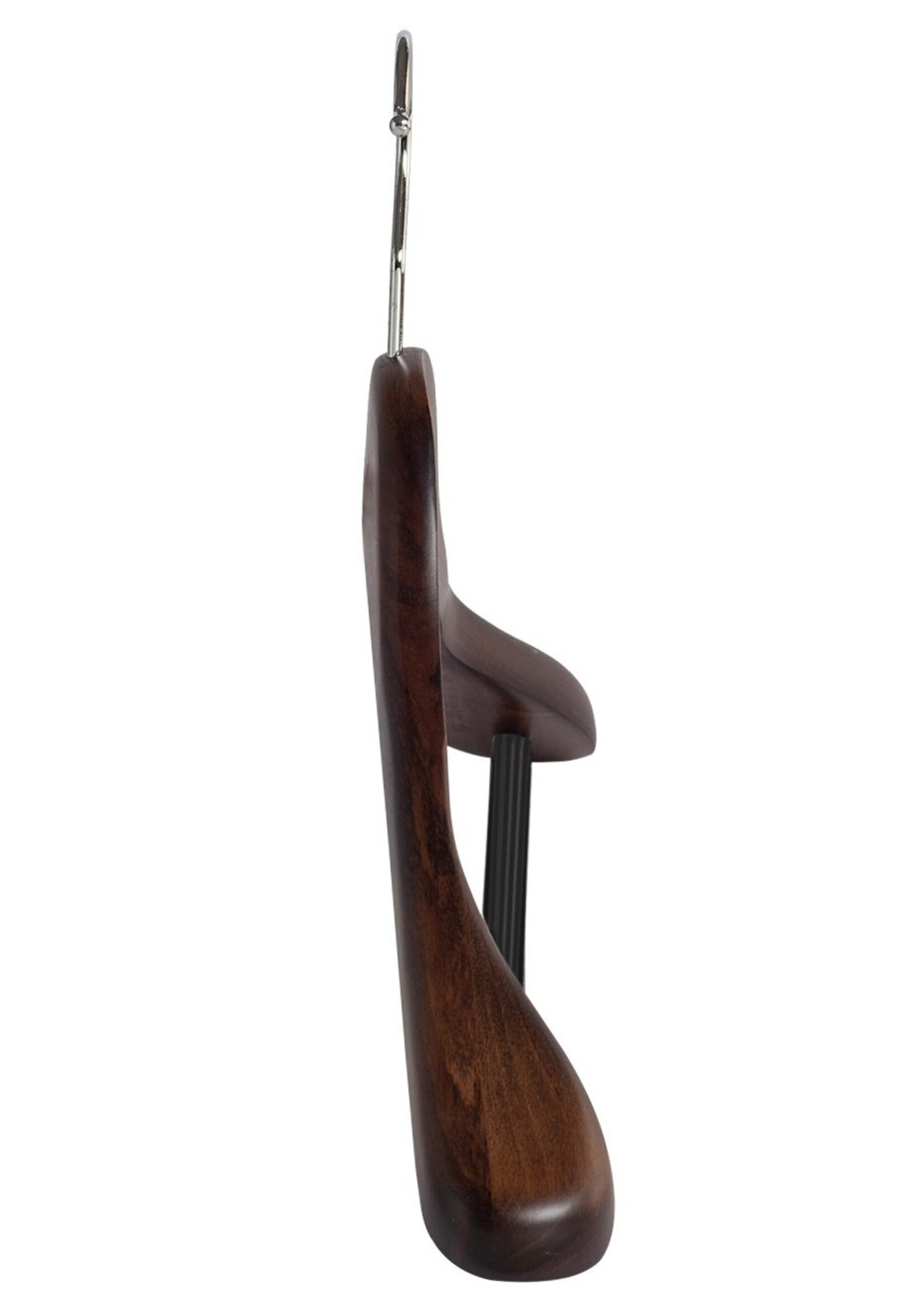 Cintre veste / costume (galbé) bois hêtre teinté noyer avec épaules larges et barre antidérapant