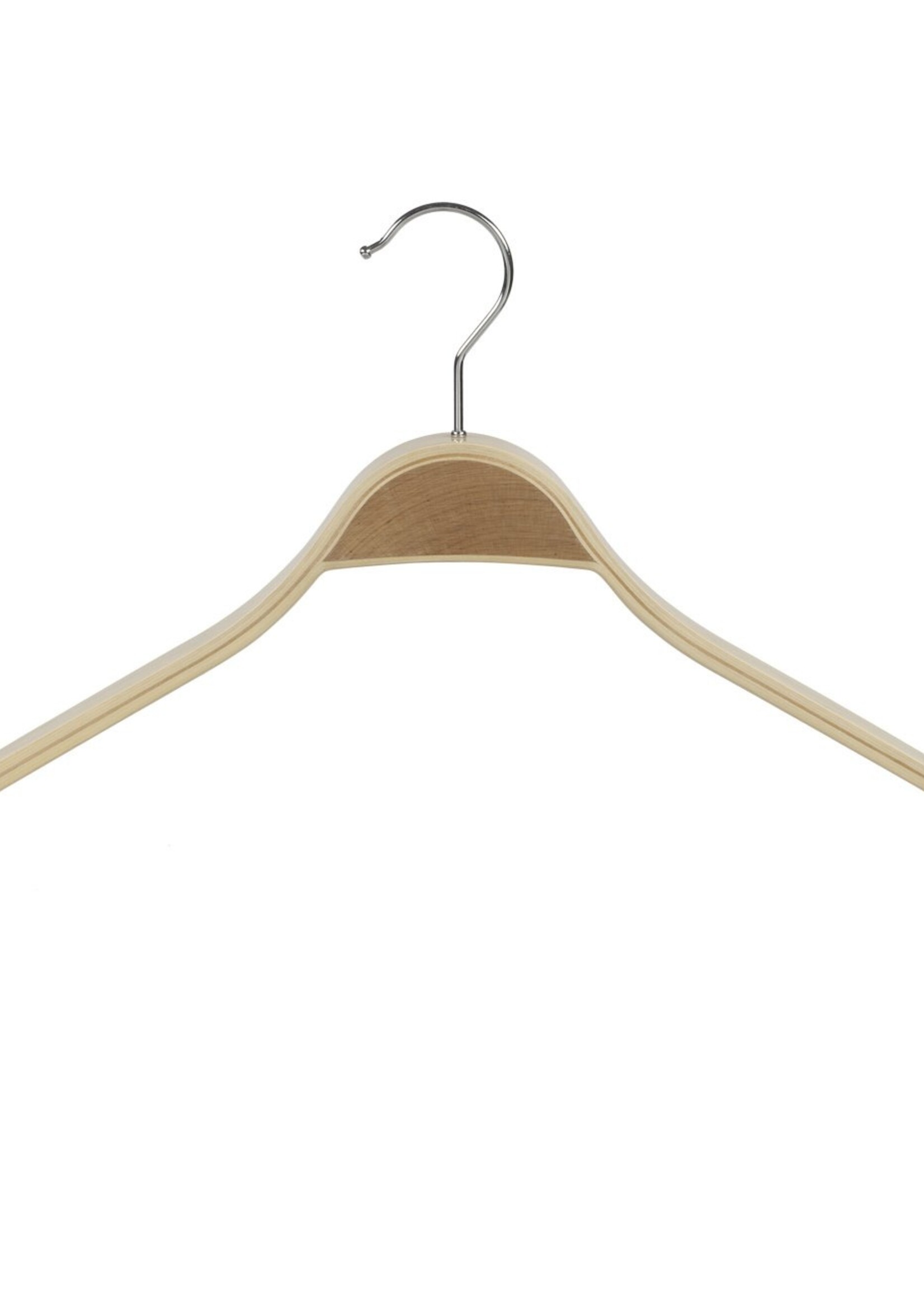 Cintre veste / costume (galbé) bois bouleau vernis naturel avec épaules larges